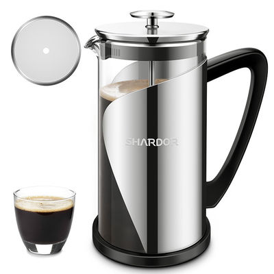 Große doppel-wandige französische Glaspresse der Edelstahl-französische Presse-Kaffeemaschine-1000ML