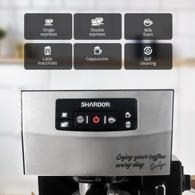 6 in 1 einzelner geschossener Kaffee-Maschine 15 Bar-mehrfunktionale doppelte geschossene Espresso-Maschine