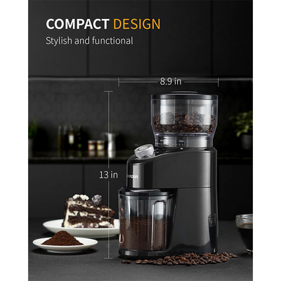 Blaues LED-Licht Burr Conical Grinder 2 bis 12 Schalen Sicherheitsschloss-Büro-Espresso-Maschinen-