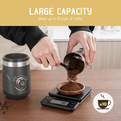 Handkaffee Bean Grinder Grey Electric Coffee Grinders SS304 150W