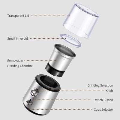 Trockene Herb Grains Custom Grinder Coffee-Maschine elektrisch mit einem Knopf-Schalter