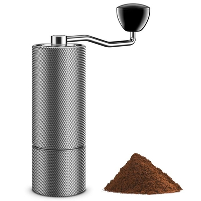 Silberne manuelle Handkaffeemühle CNC-Schnittkapazität 25g elektrischer HandBurr Grinder