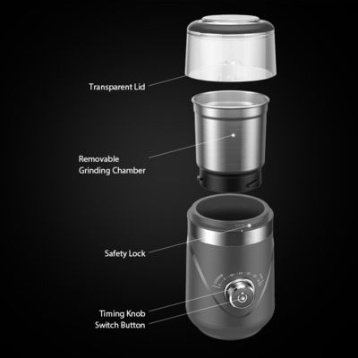 ABS tragbarer Stahl-Safty Verschluss-elektrischer Hauptespresso-Schleifer Bean Grinder Stainlesss