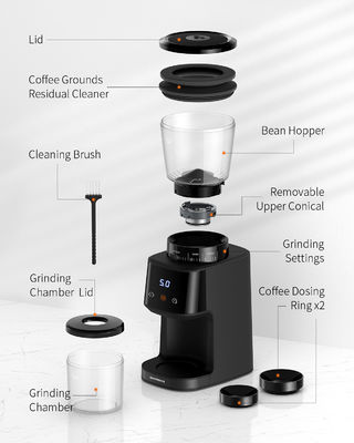 Schwarzes COLUMBIUM Homeuse-Kaffee-Bean Burr Grinder Electric Particle Size-CER-ETL